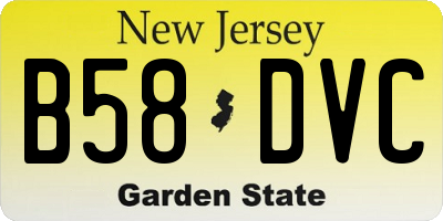 NJ license plate B58DVC