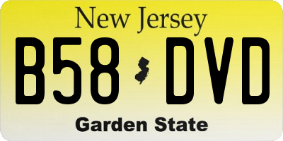 NJ license plate B58DVD