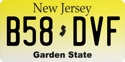 NJ license plate B58DVF