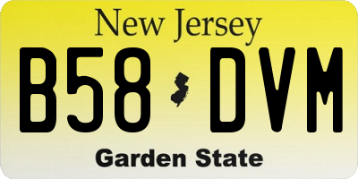 NJ license plate B58DVM