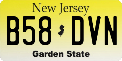 NJ license plate B58DVN