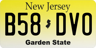NJ license plate B58DVO