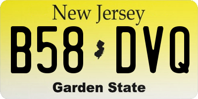 NJ license plate B58DVQ