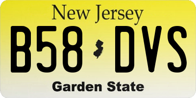 NJ license plate B58DVS