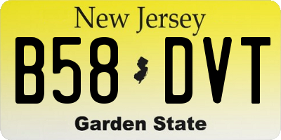 NJ license plate B58DVT