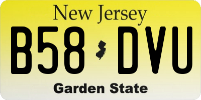 NJ license plate B58DVU