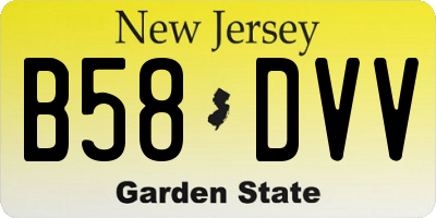 NJ license plate B58DVV