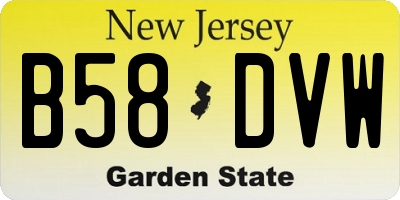 NJ license plate B58DVW