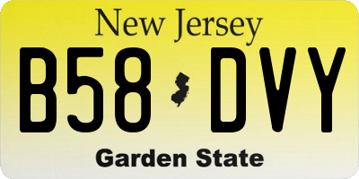 NJ license plate B58DVY