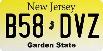 NJ license plate B58DVZ