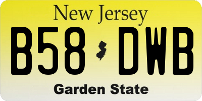 NJ license plate B58DWB