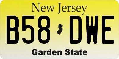 NJ license plate B58DWE