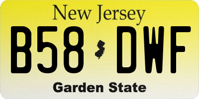 NJ license plate B58DWF