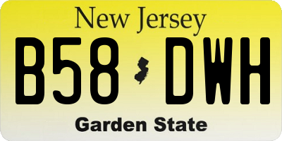 NJ license plate B58DWH