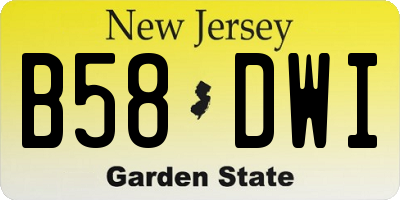 NJ license plate B58DWI