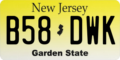NJ license plate B58DWK