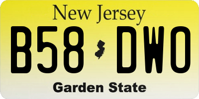 NJ license plate B58DWO