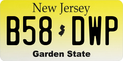 NJ license plate B58DWP