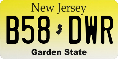 NJ license plate B58DWR