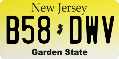 NJ license plate B58DWV