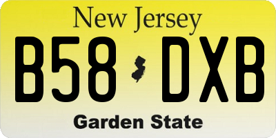 NJ license plate B58DXB