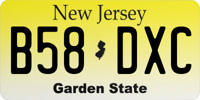 NJ license plate B58DXC