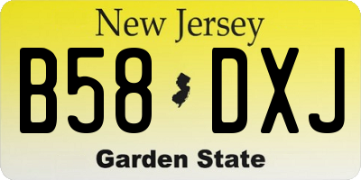 NJ license plate B58DXJ
