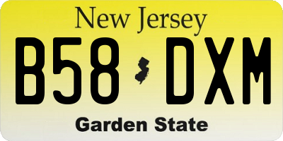NJ license plate B58DXM
