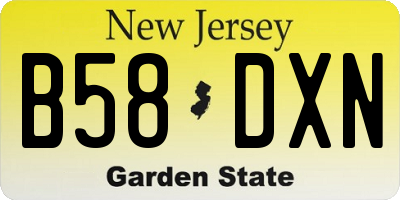 NJ license plate B58DXN