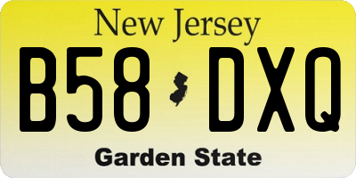 NJ license plate B58DXQ