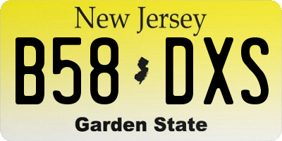 NJ license plate B58DXS