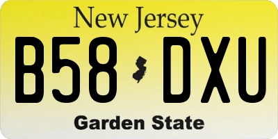 NJ license plate B58DXU