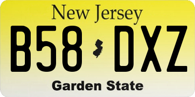 NJ license plate B58DXZ
