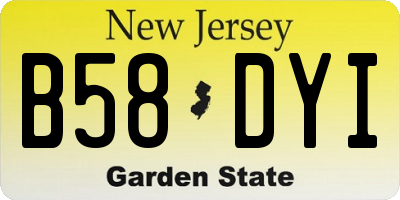 NJ license plate B58DYI