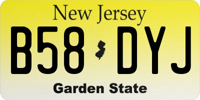 NJ license plate B58DYJ