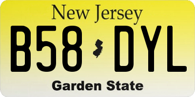 NJ license plate B58DYL