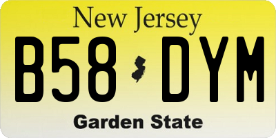 NJ license plate B58DYM