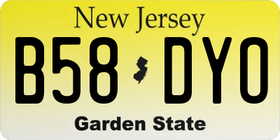 NJ license plate B58DYO