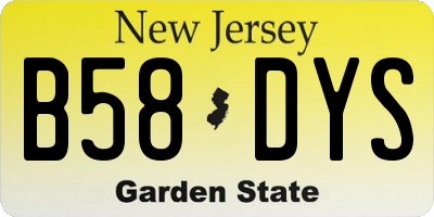 NJ license plate B58DYS