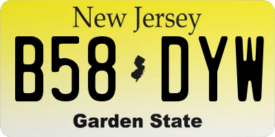 NJ license plate B58DYW