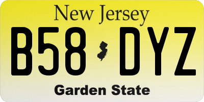 NJ license plate B58DYZ