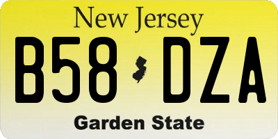 NJ license plate B58DZA