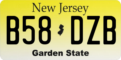 NJ license plate B58DZB