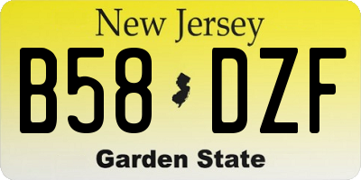NJ license plate B58DZF