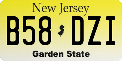NJ license plate B58DZI