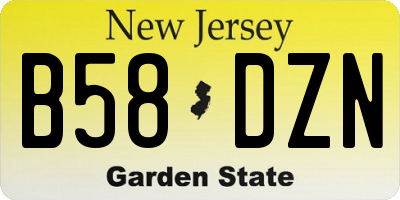 NJ license plate B58DZN