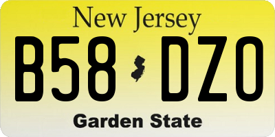 NJ license plate B58DZO