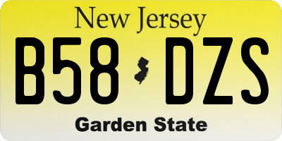 NJ license plate B58DZS