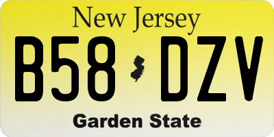 NJ license plate B58DZV