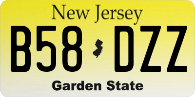 NJ license plate B58DZZ